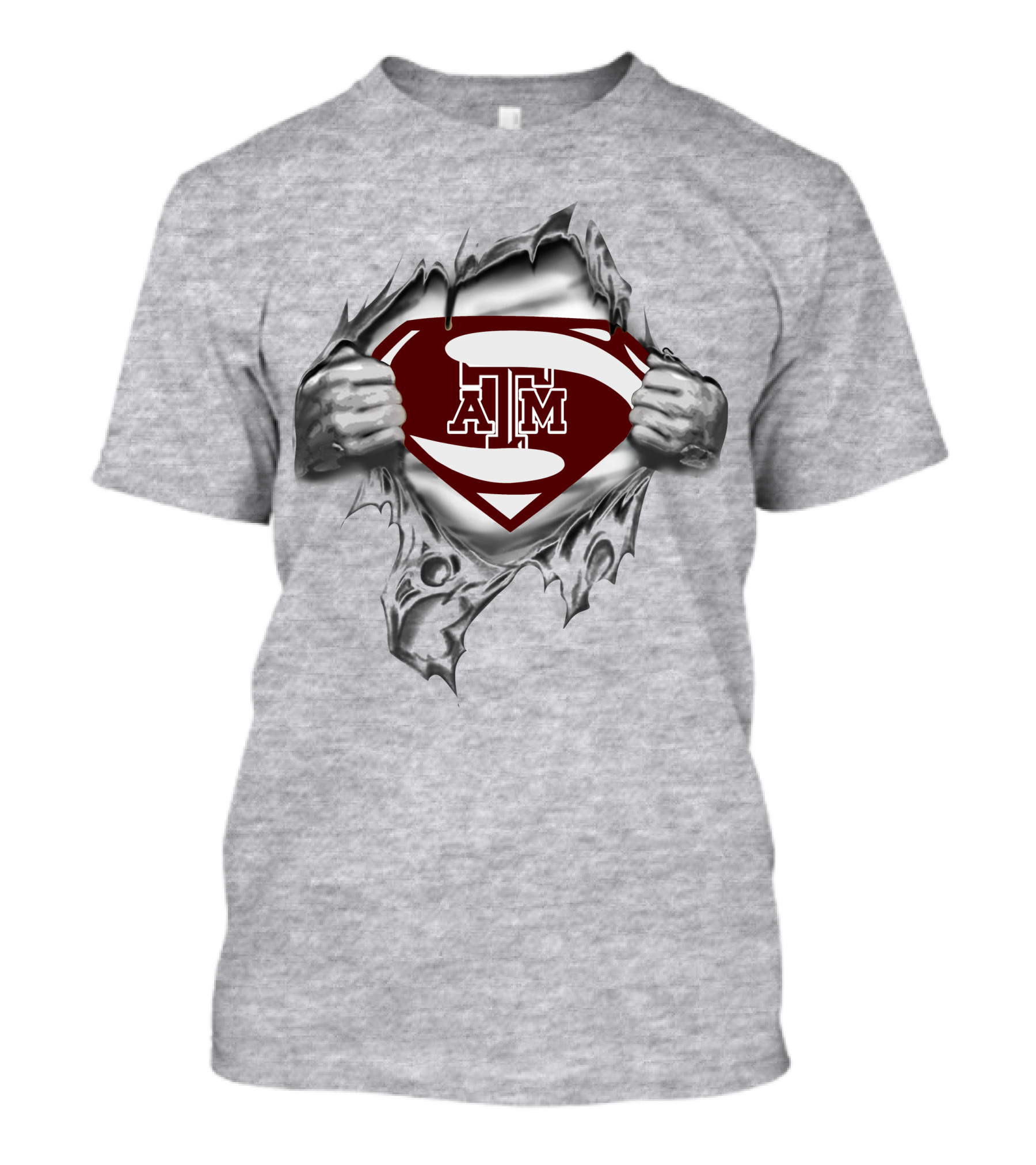 Texas A&M Superman Logo Superman Inside Torn T-Shirt