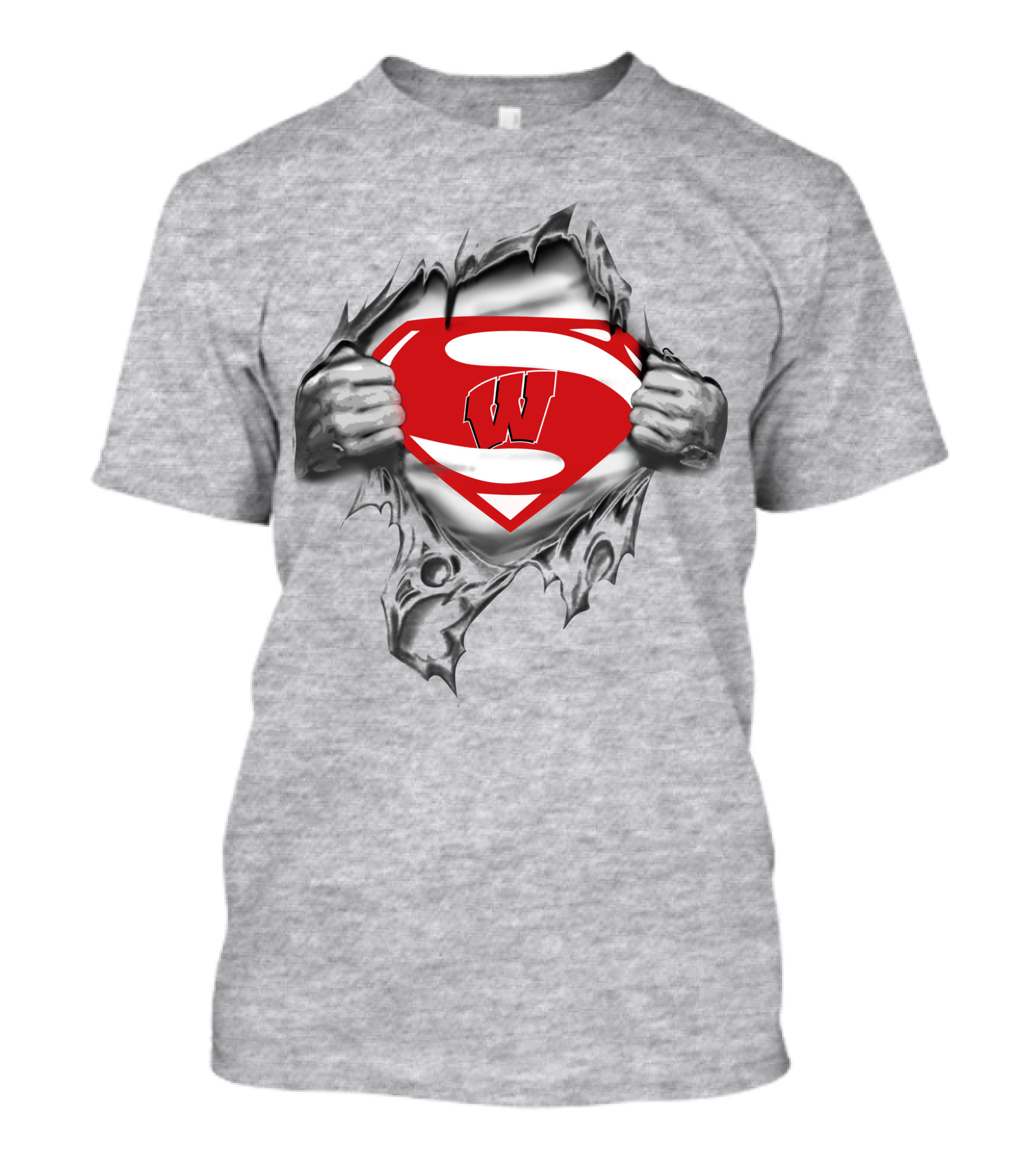 Badgers Superman Logo W Emblem Burst T-Shirt