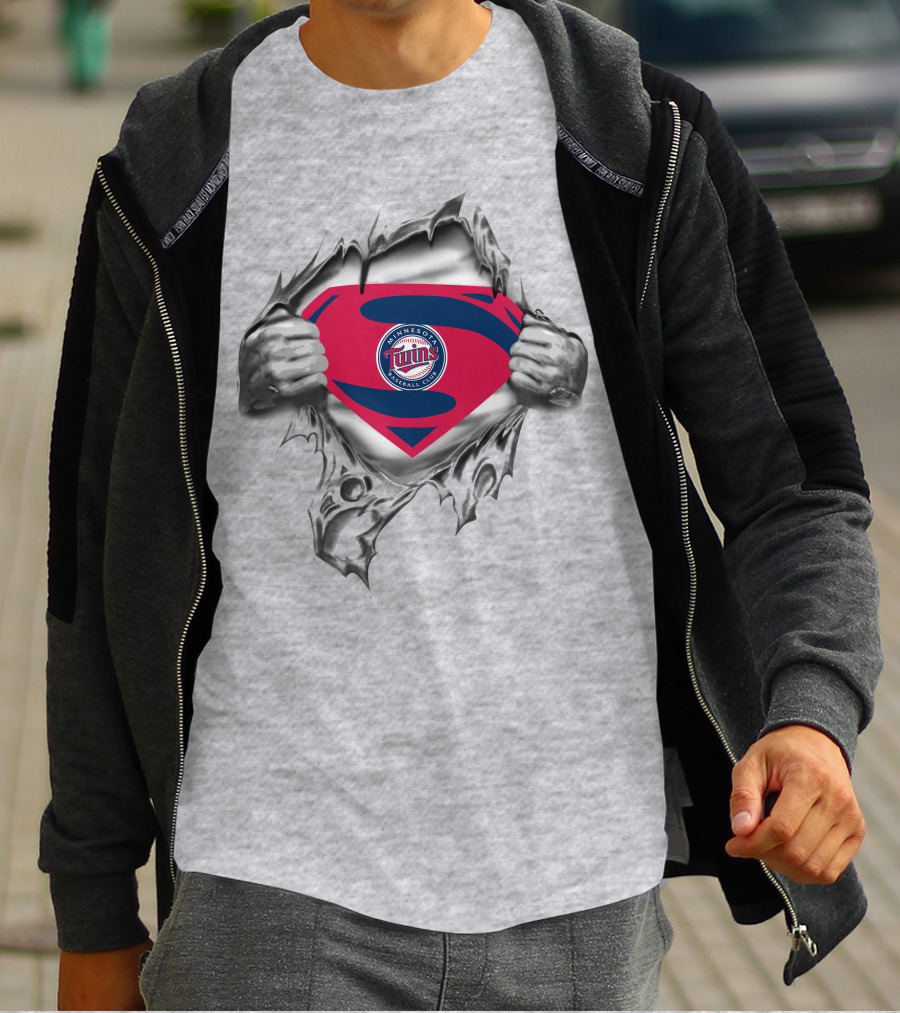Minnesota Twins Baseball Superhero Logo Transformation T-Shirt