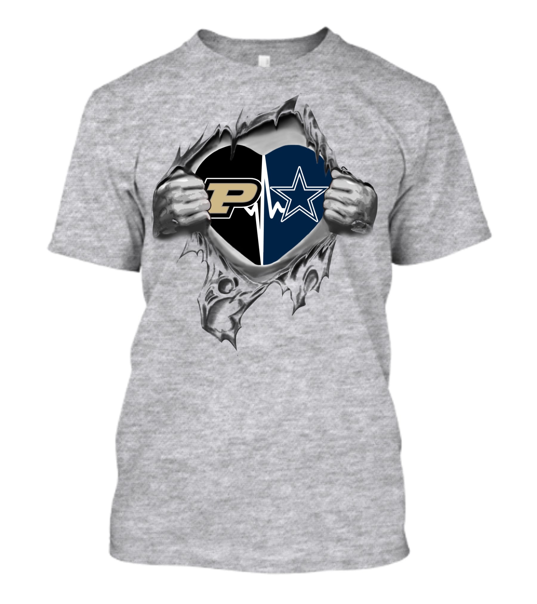 Purdue Cowboys Heartbeat Rip T-Shirt