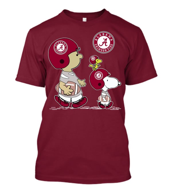 Alabama Crimson Tide Snoopy Peanuts Football Charlie Brown Woodstock T-Shirt