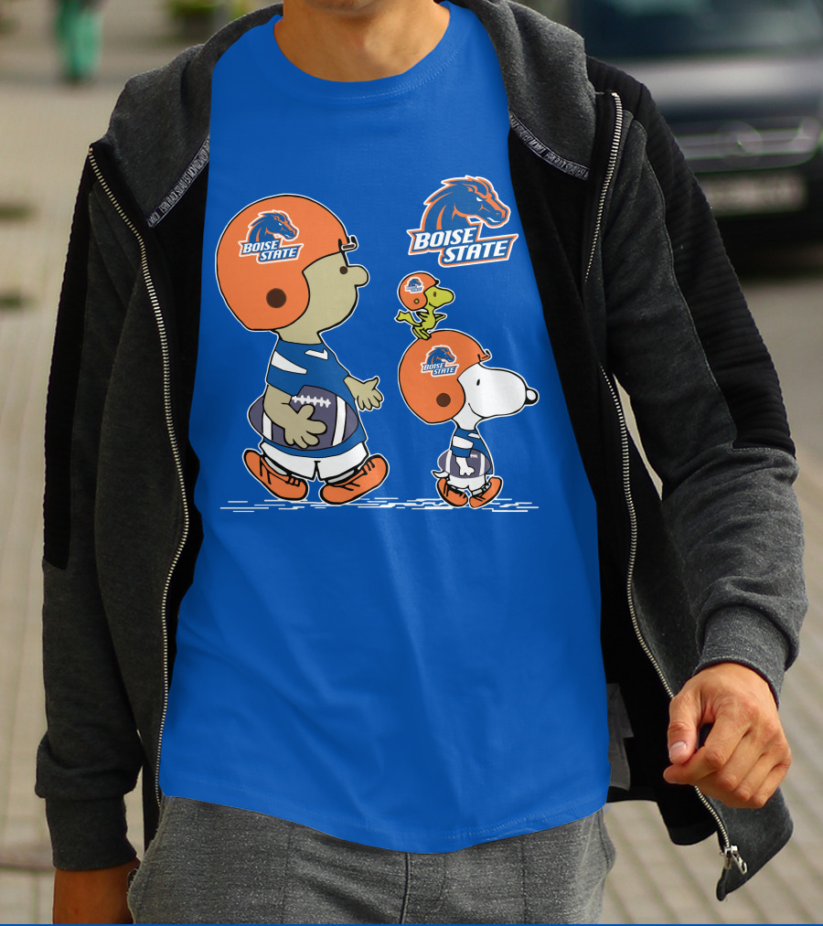 Boise State Broncos Peanuts Football Snoopy And Friends T-Shirt