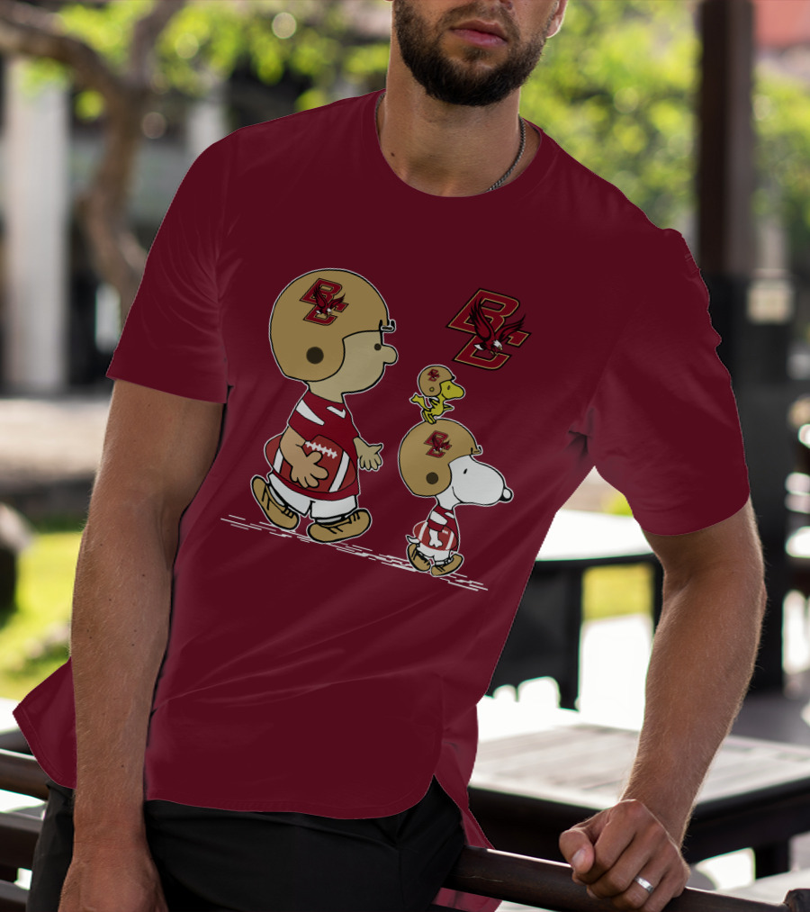 Boston College Eagles Snoopy Football BC T-Shirt
