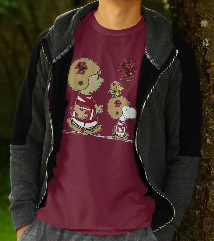Boston College Eagles Snoopy Football BC T-Shirt