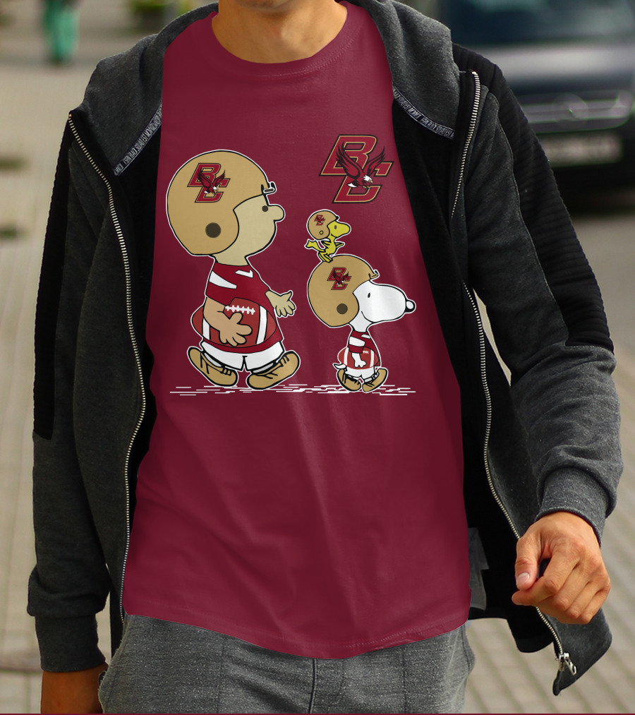 Boston College Eagles Snoopy Football BC T-Shirt