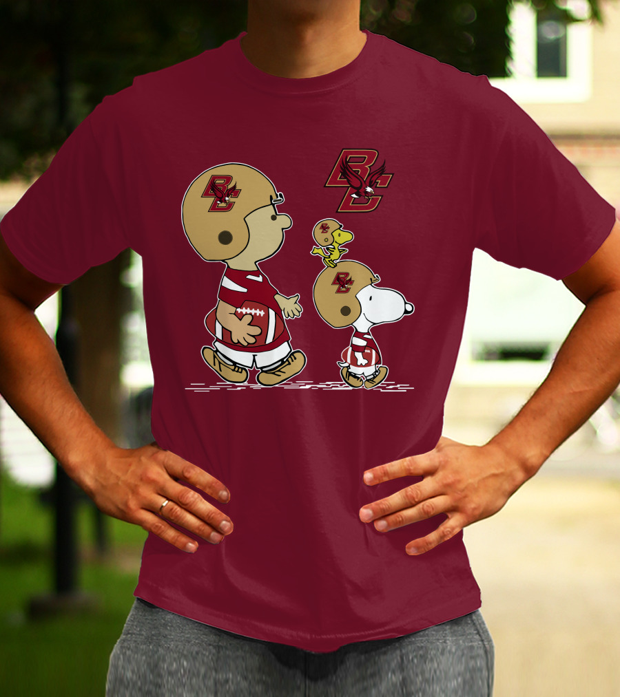 Boston College Eagles Snoopy Football BC T-Shirt