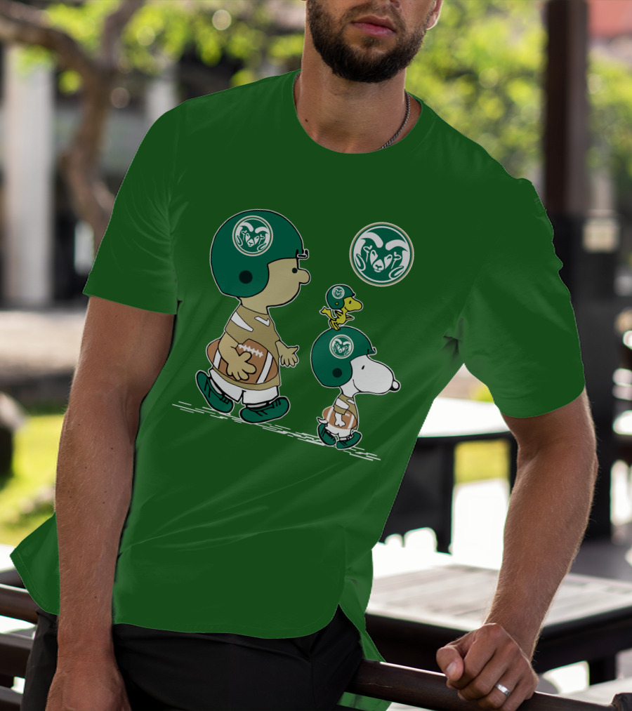 Colorado State Rams Peanuts Snoopy Football Team Characters T-Shirt