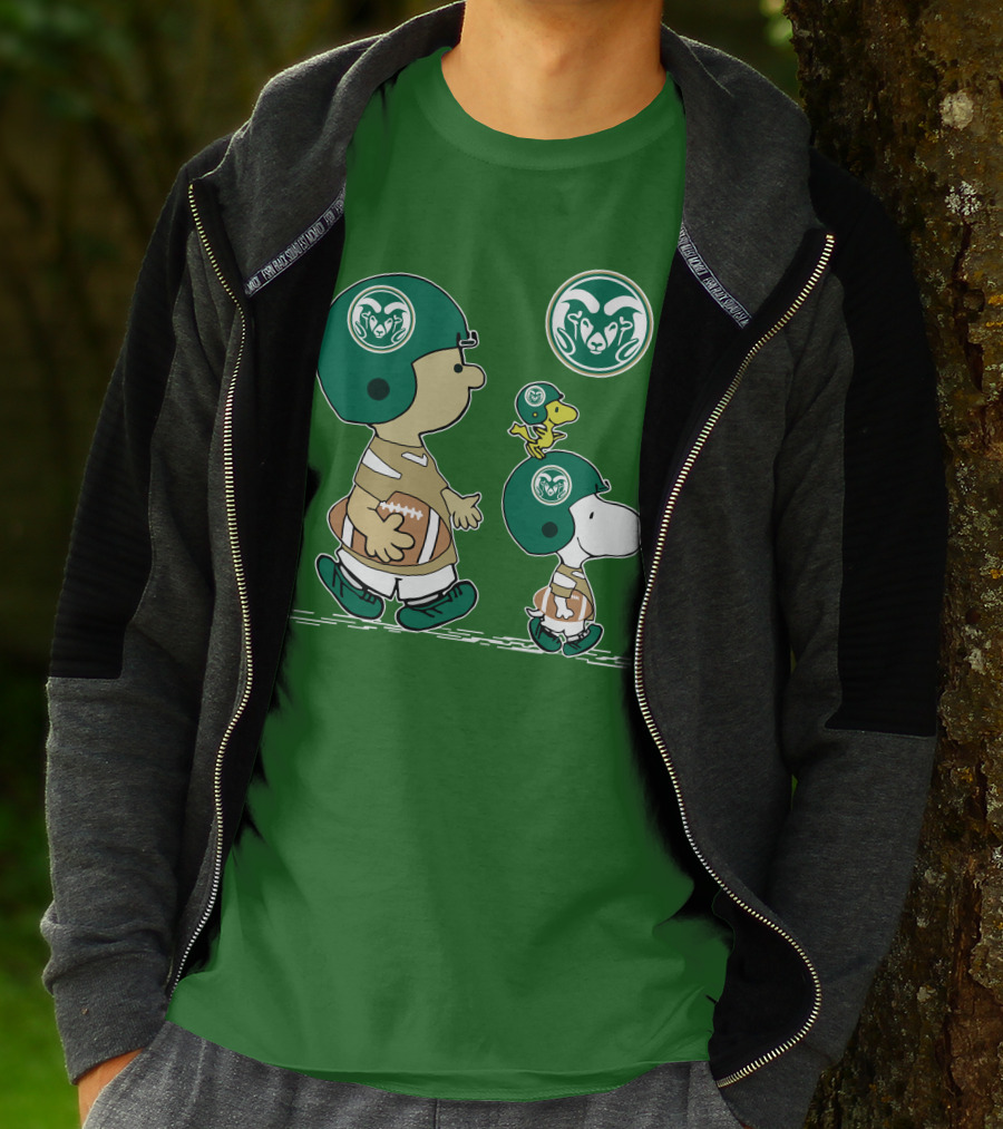 Colorado State Rams Peanuts Snoopy Football Team Characters T-Shirt