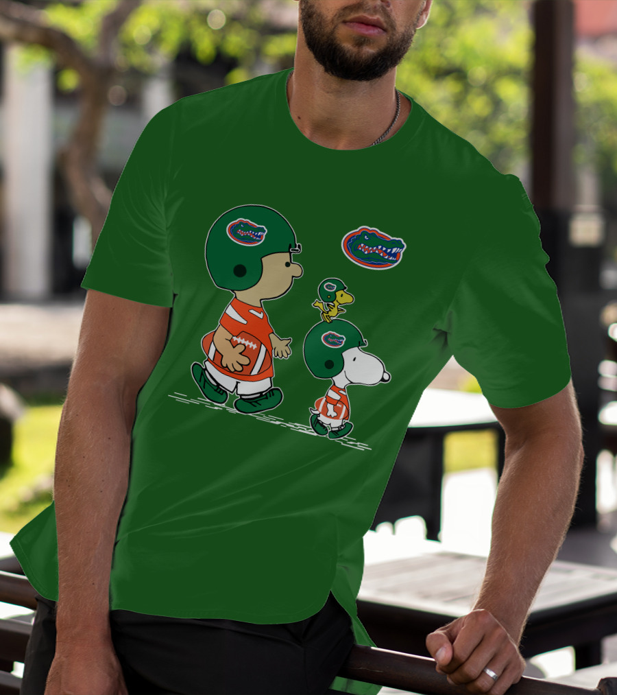 Florida Gators Snoopy And Woodstock Football Helmets T-Shirt