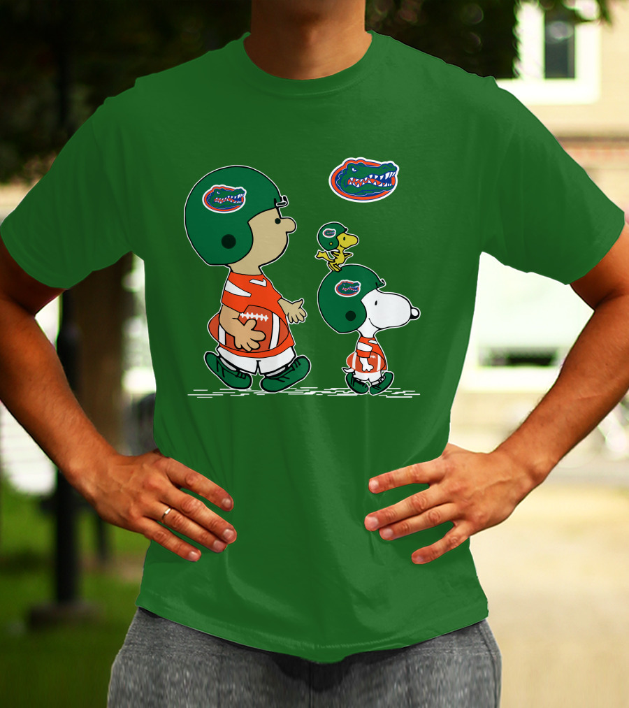 Florida Gators Snoopy And Woodstock Football Helmets T-Shirt