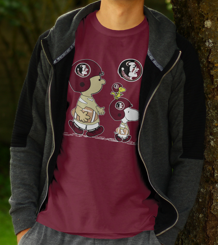 FSU Seminoles Snoopy And Woodstock Football Helmet T-Shirt