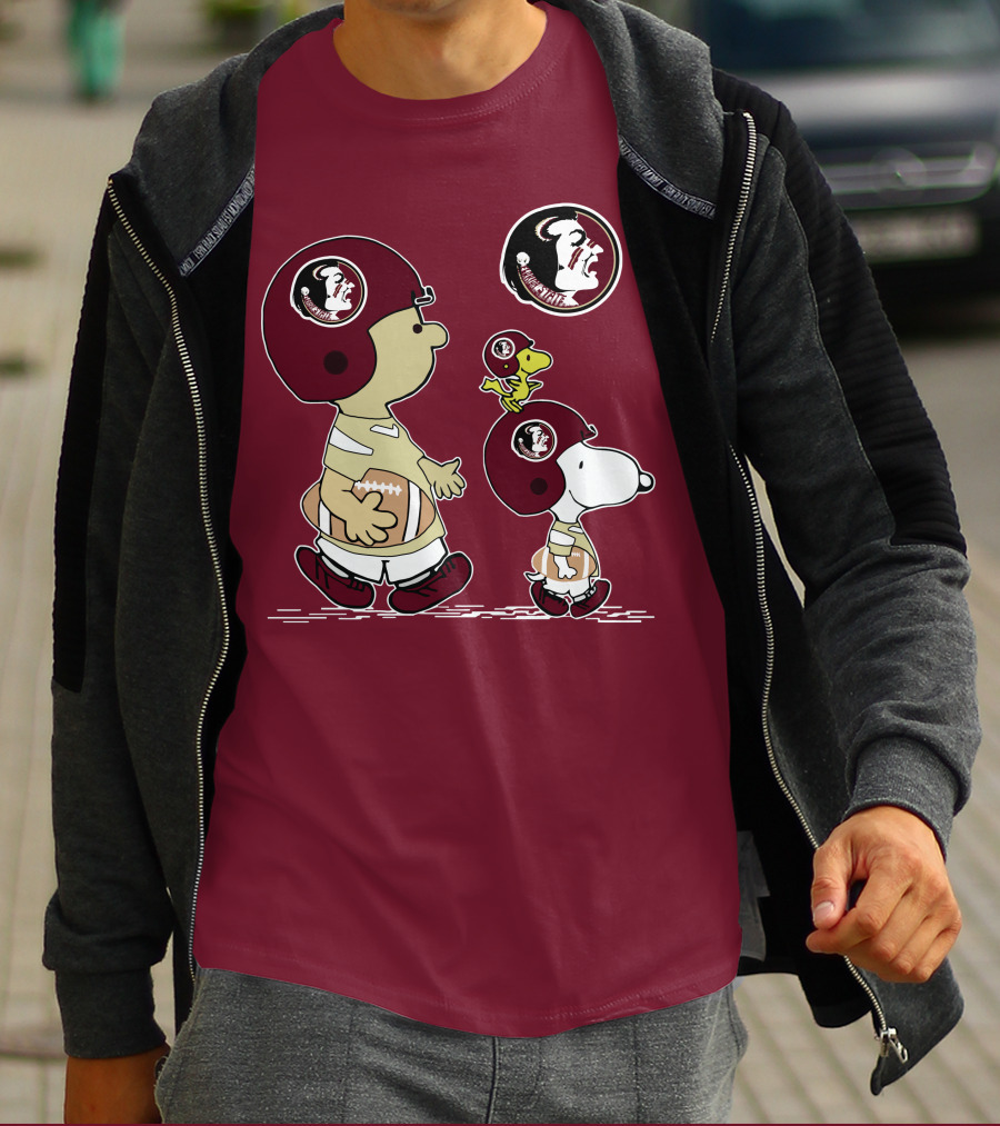 FSU Seminoles Snoopy And Woodstock Football Helmet T-Shirt