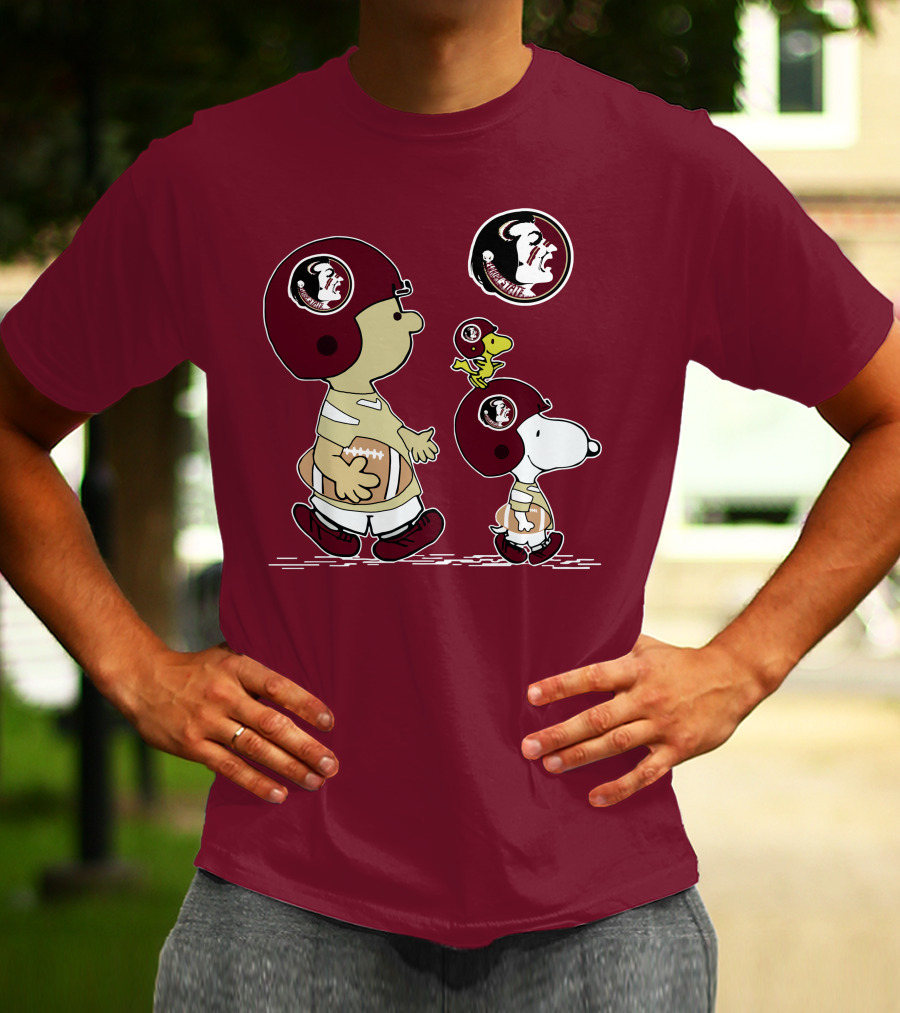FSU Seminoles Snoopy And Woodstock Football Helmet T-Shirt