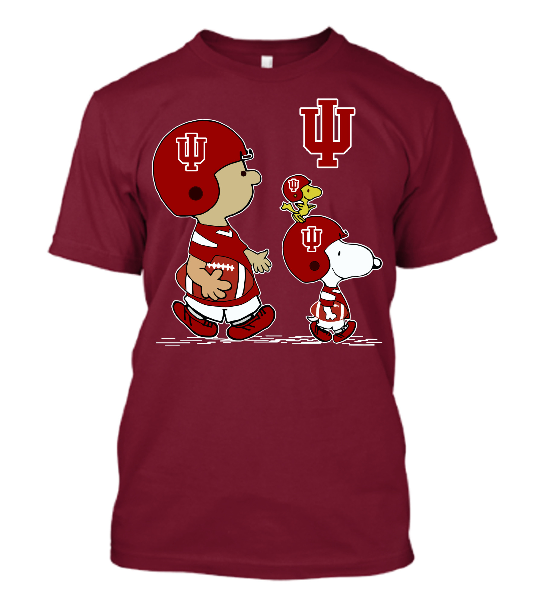 Indiana Hoosiers Snoopy And Woodstock Football Players T-Shirt