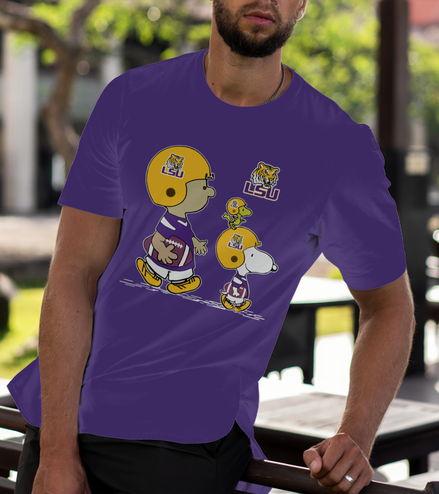 LSU Tigers Snoopy And Woodstock Football Adventure T-Shirt