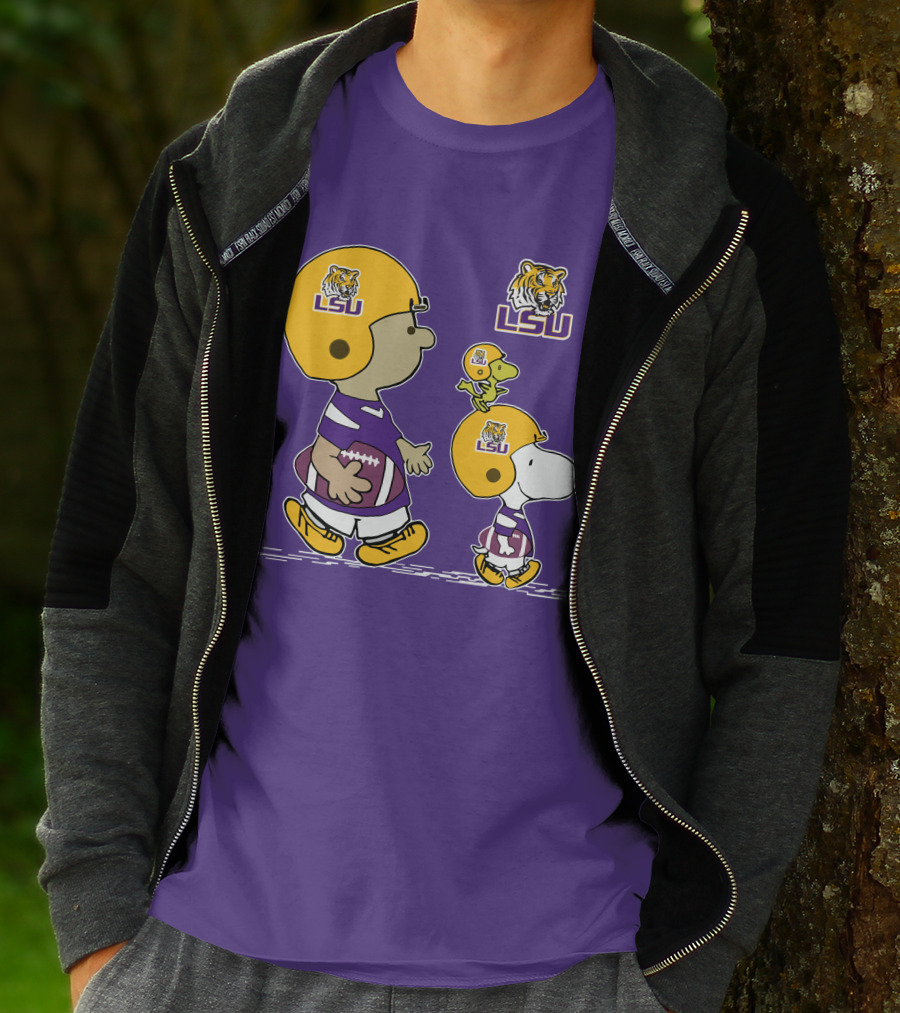 LSU Tigers Snoopy And Woodstock Football Adventure T-Shirt