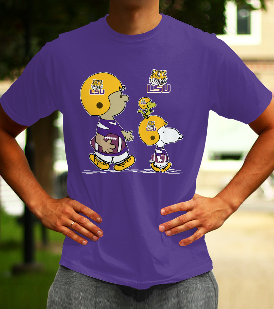 LSU Tigers Snoopy And Woodstock Football Adventure T-Shirt