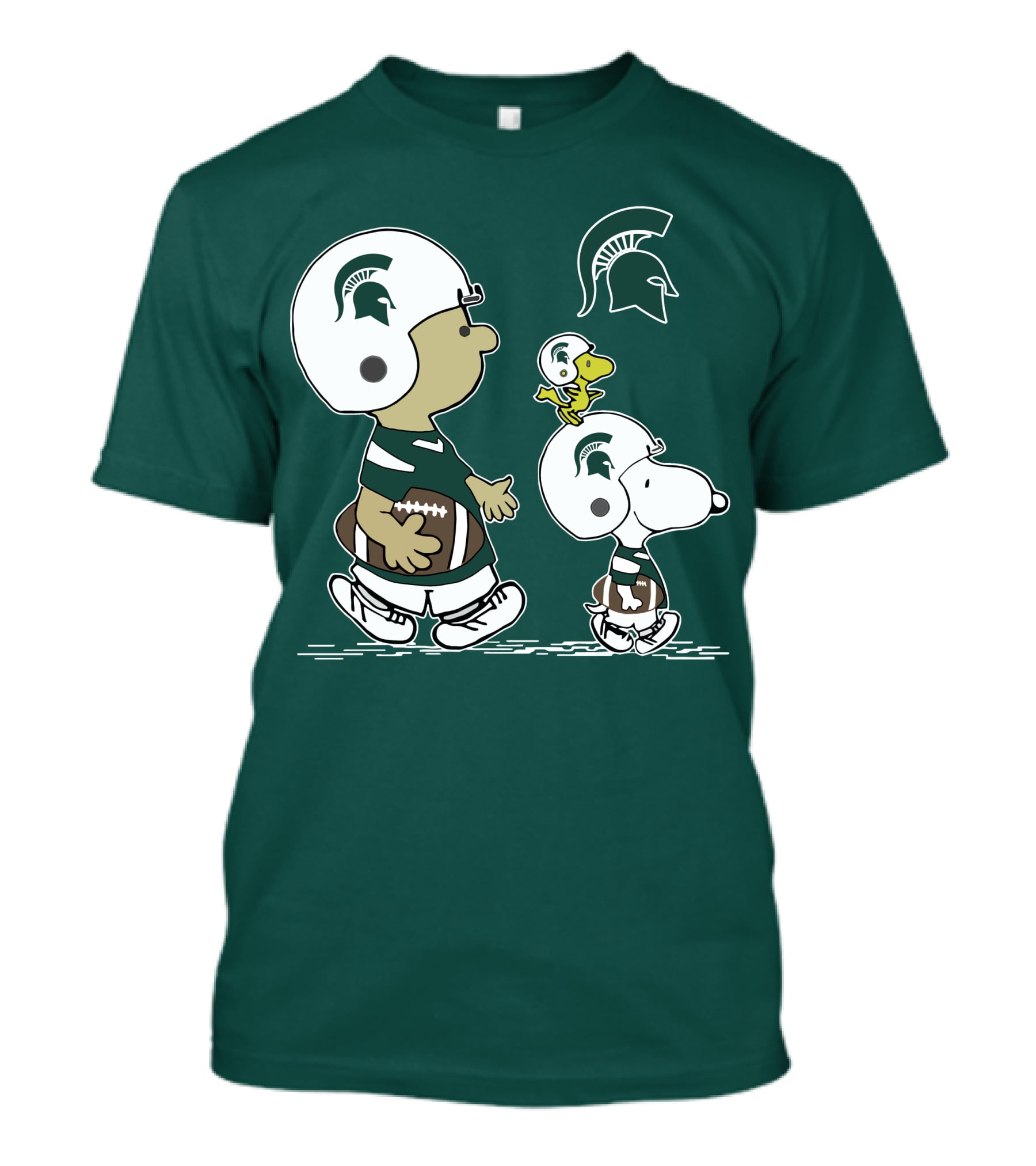 Michigan State Spartans Snoopy And Woodstock Football Gear T-Shirt