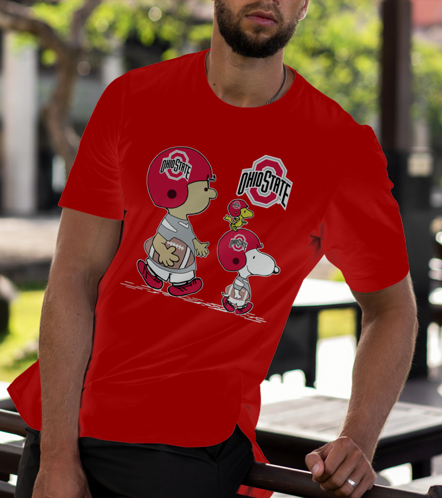 Ohio State Football Snoopy And Woodstock Peanuts Sports Gear T-Shirt