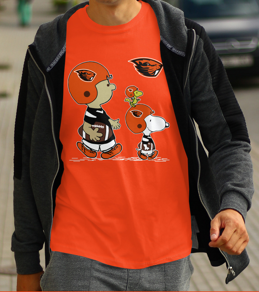 Oregon State Beavers Football Snoopy Woodstock Peanuts Charlie Brown T-Shirt
