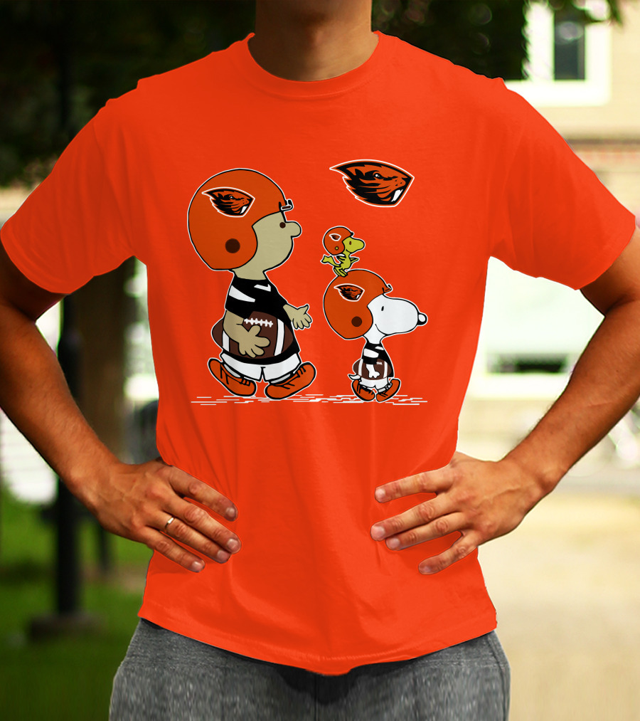 Oregon State Beavers Football Snoopy Woodstock Peanuts Charlie Brown T-Shirt