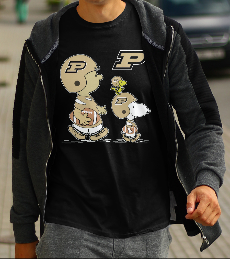 Purdue Football Snoopy And Woodstock Peanuts Collaboration T-Shirt