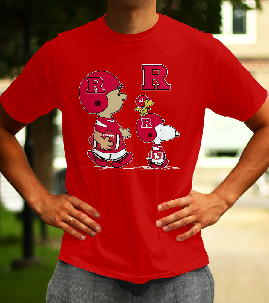 Rutgers Peanuts Snoopy Woodstock Football Helmet T-Shirt