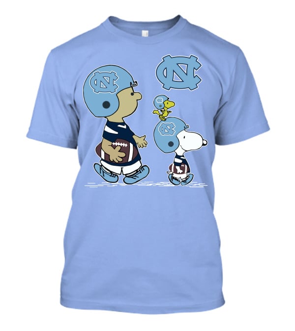 Tar Heels Peanuts Snoopy Woodstock Football UNC T-Shirt