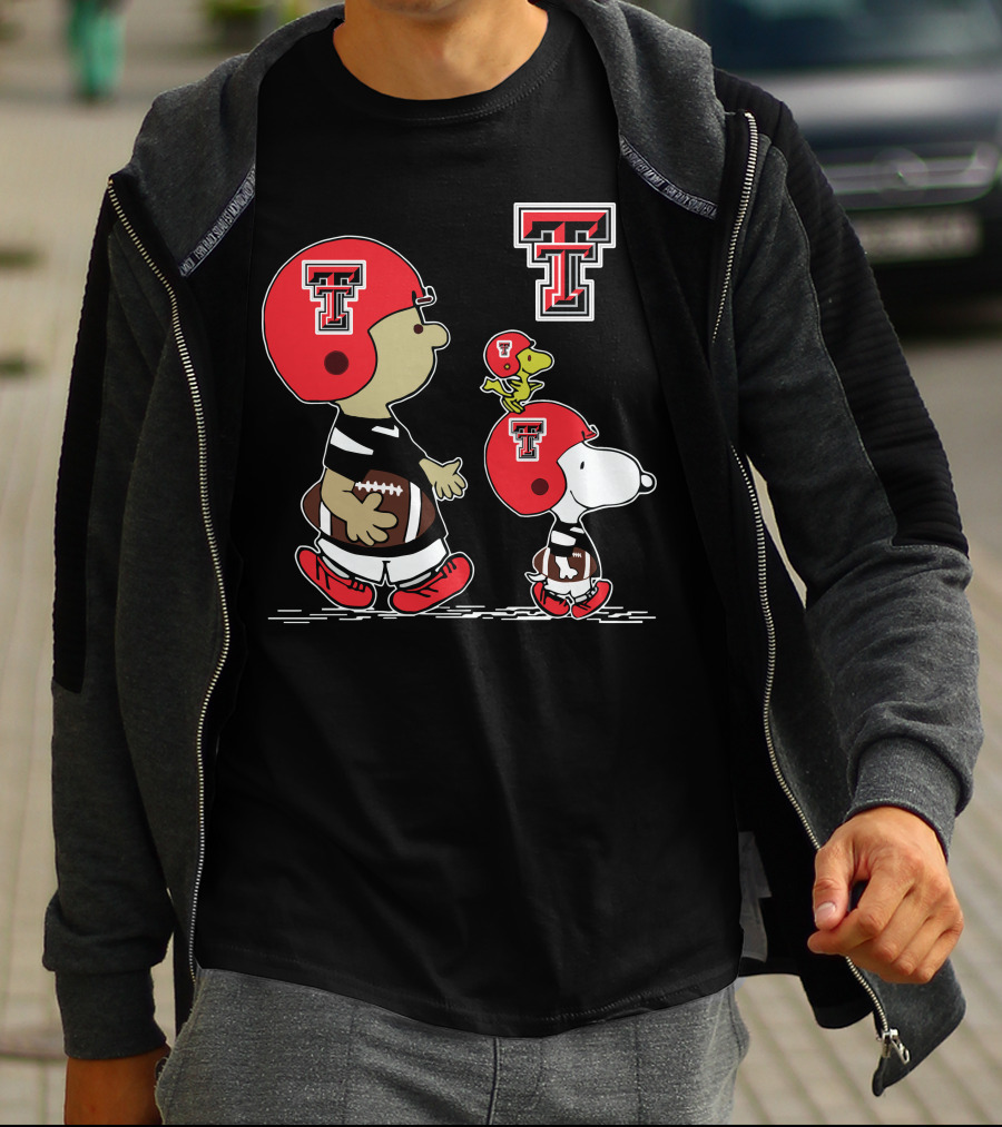 Texas Tech Peanuts Football Snoopy And Woodstock T-Shirt