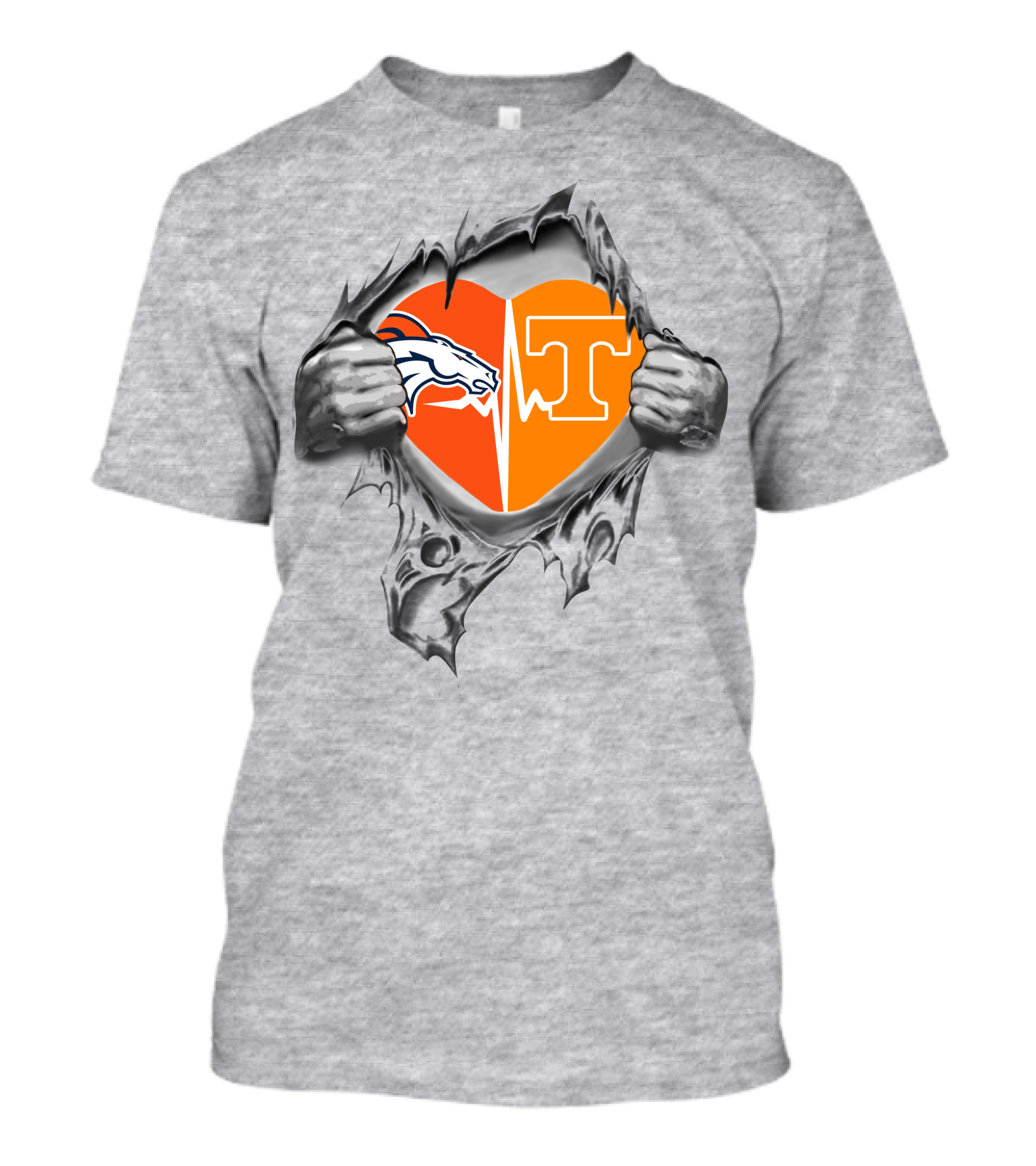 Broncos Tennessee Heartbeat Dual Loyalty T-Shirt