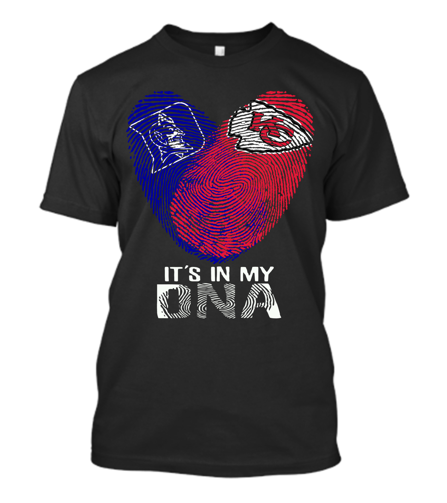 Duke Blue Devils Chiefs KC Fingerprint It's In My DNA T-Shirt