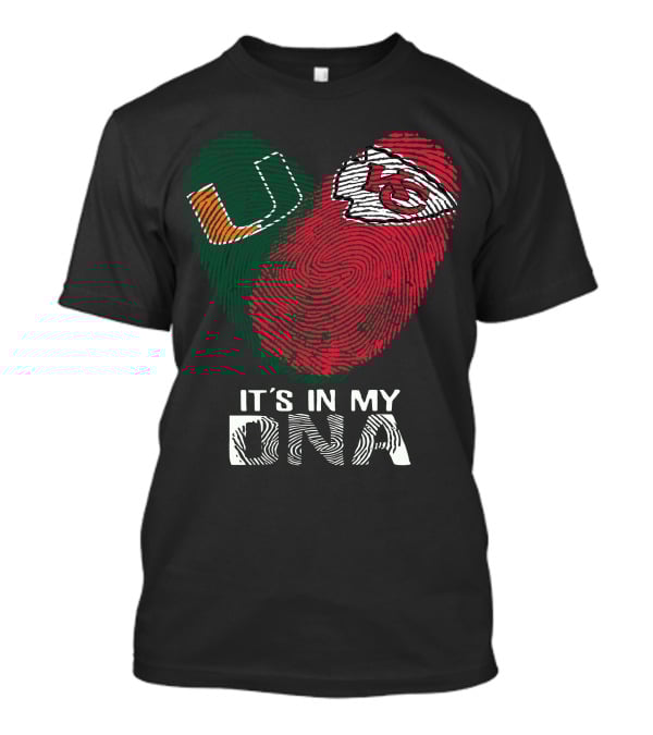 Miami Hurricanes Chiefs It's In My DNA Fingerprint T-Shirt