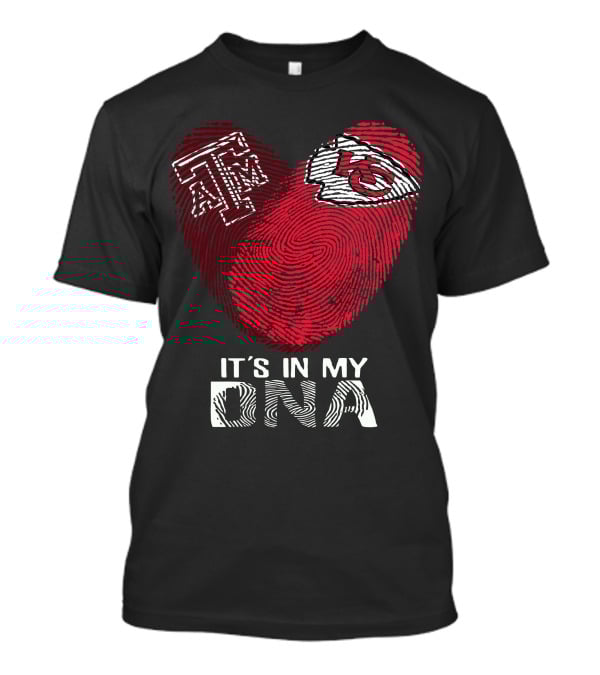 Texas A&M Aggies Chiefs It's In My DNA Fingerprint Heart T-Shirt