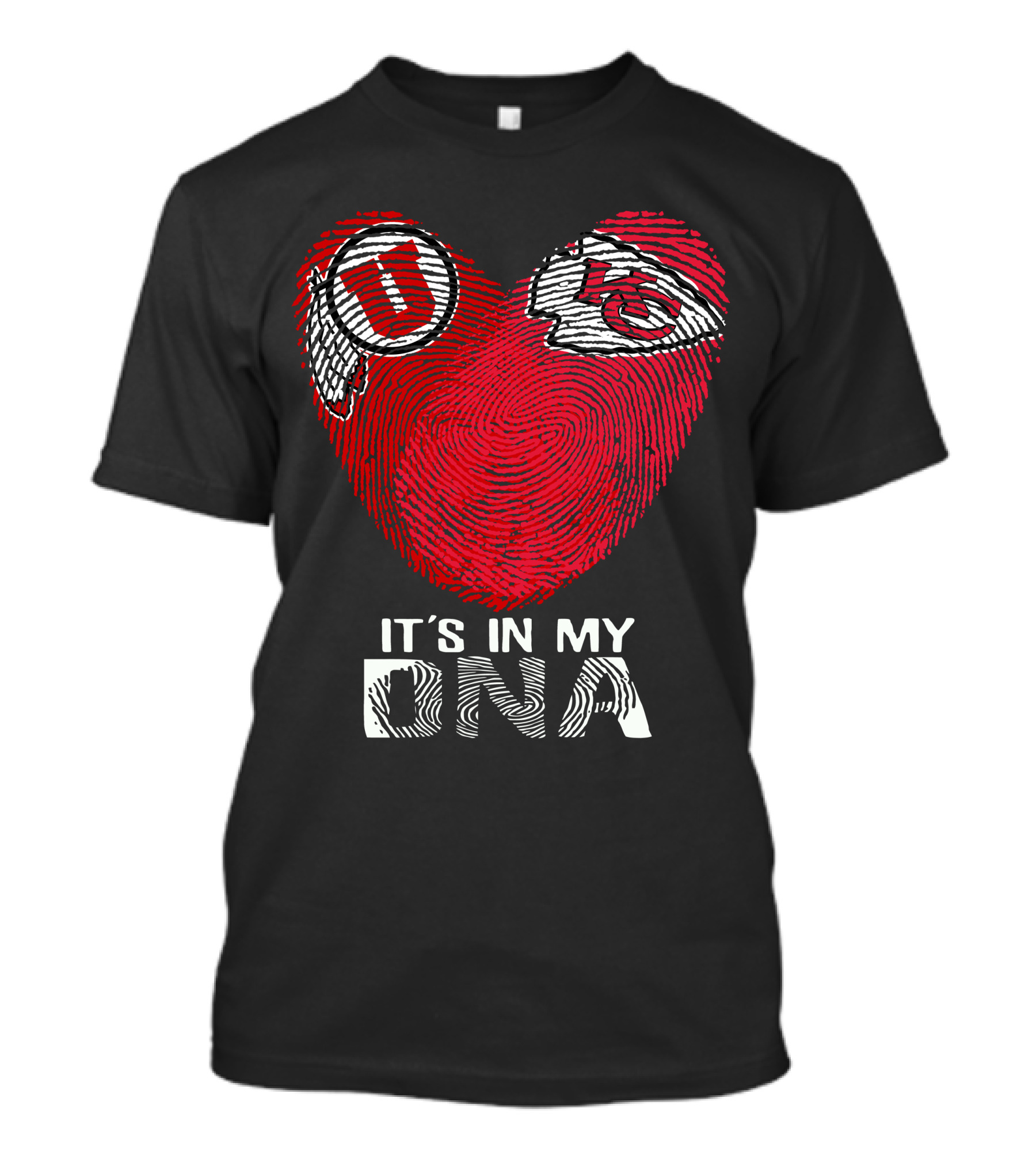Utah Utes KC Chiefs It's In My DNA Fingerprint Heart T-Shirt