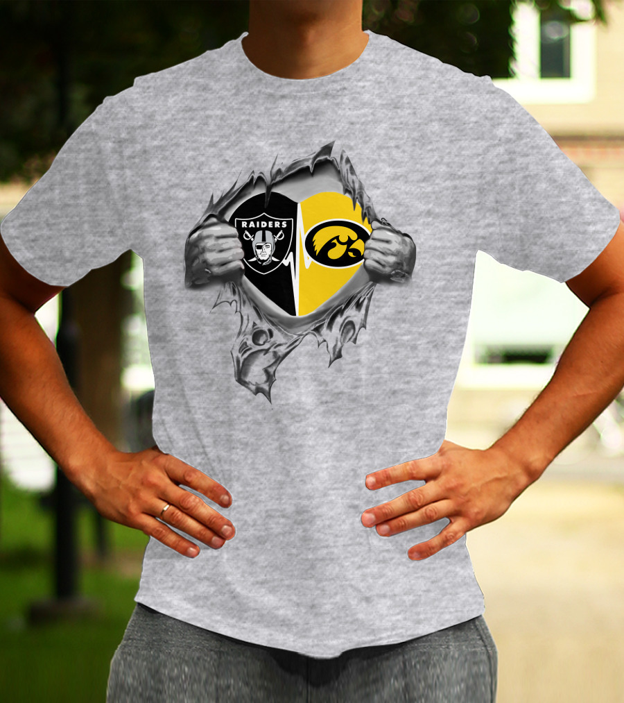 Raiders Hawkeyes It's In My Heart Hands Tearing T-Shirt