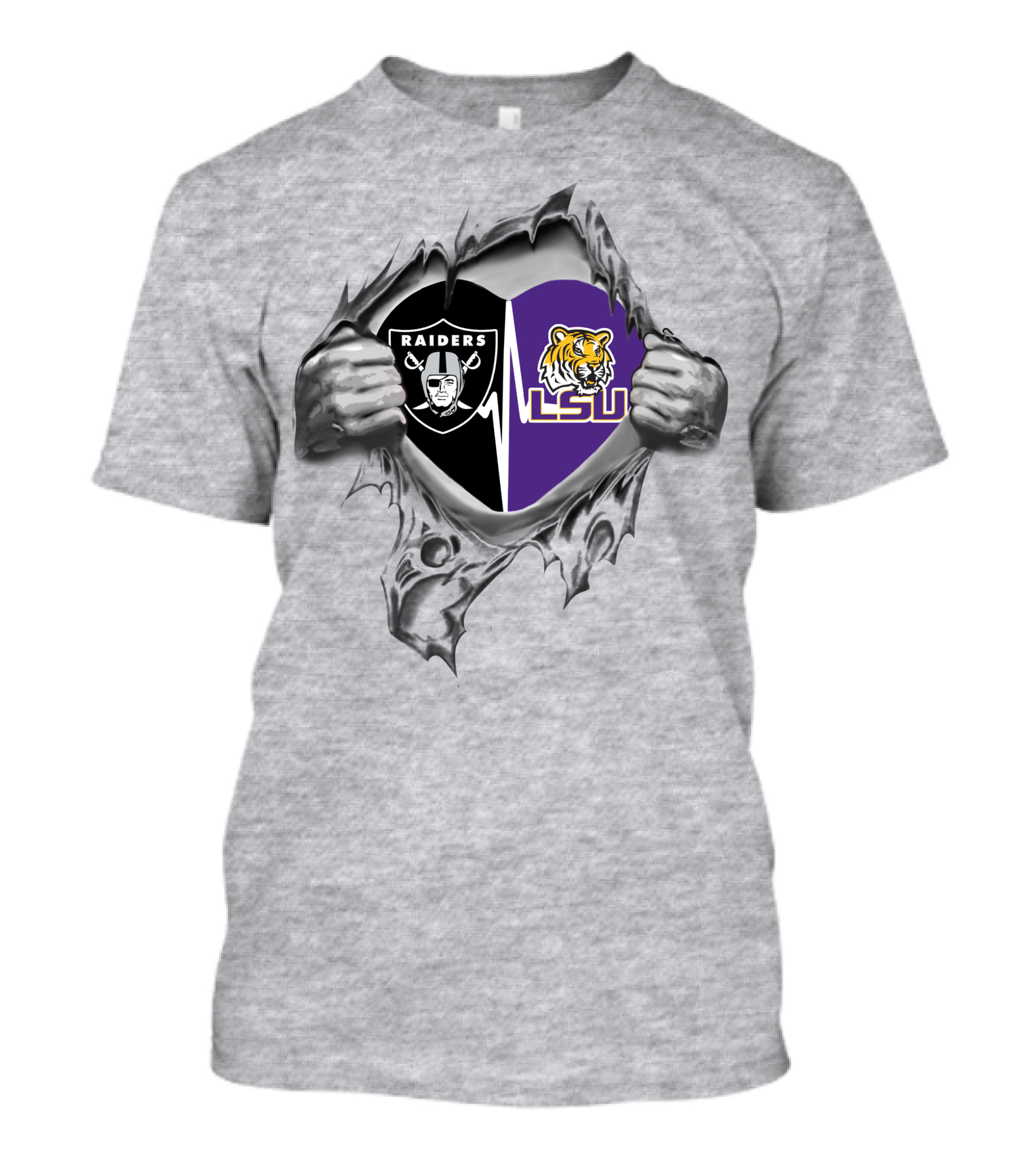 Raiders LSU Heartbeat Tiger T-Shirt