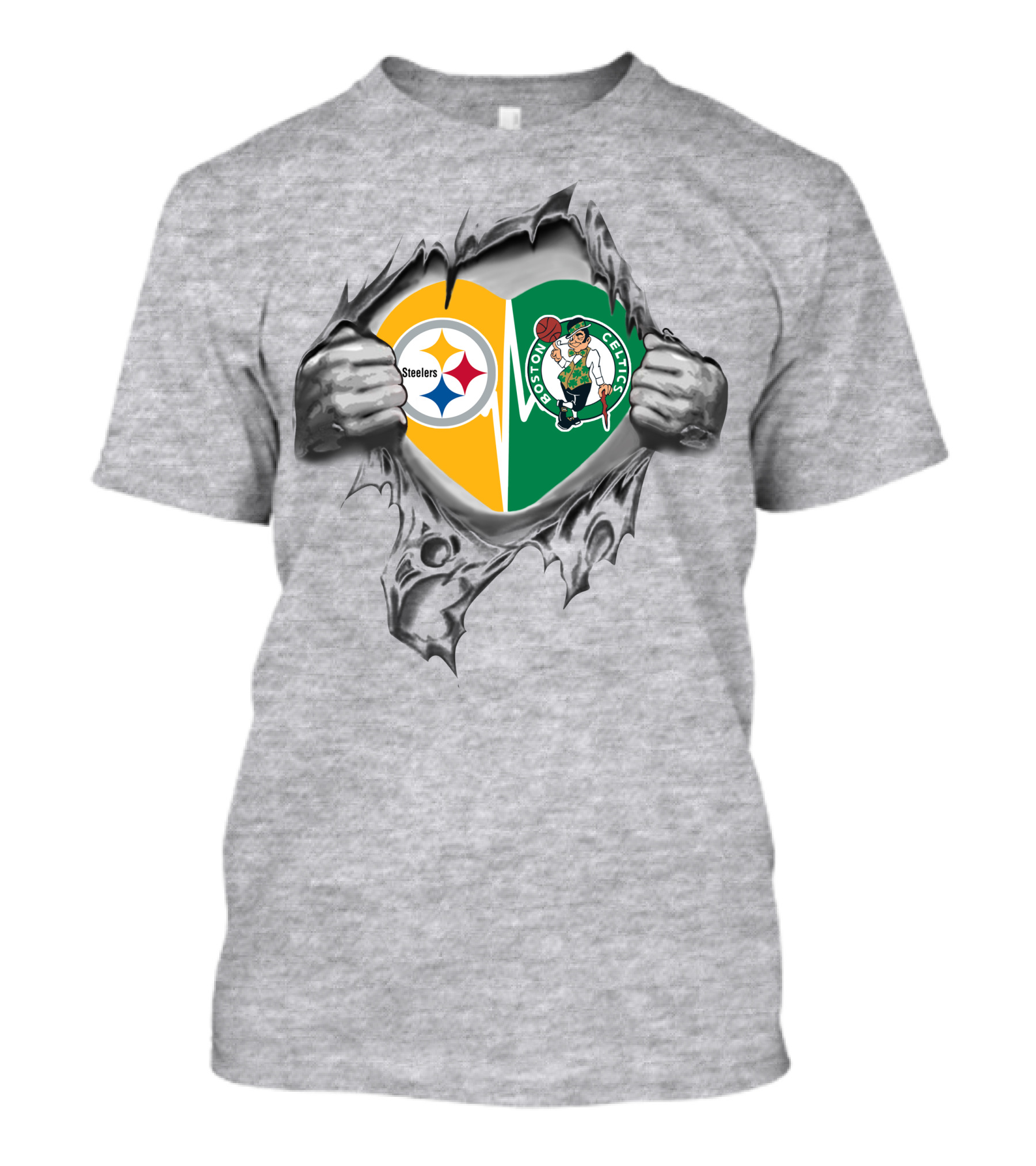 Steelers Celtics Heart Torn Open Symbol Of Passion And Loyalty T-Shirt