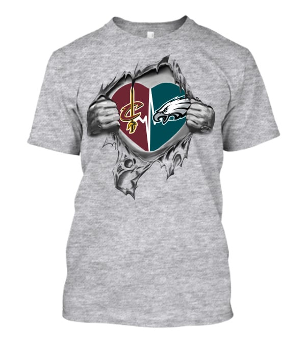 Eagles Cavaliers Heartbeat Split T-Shirt