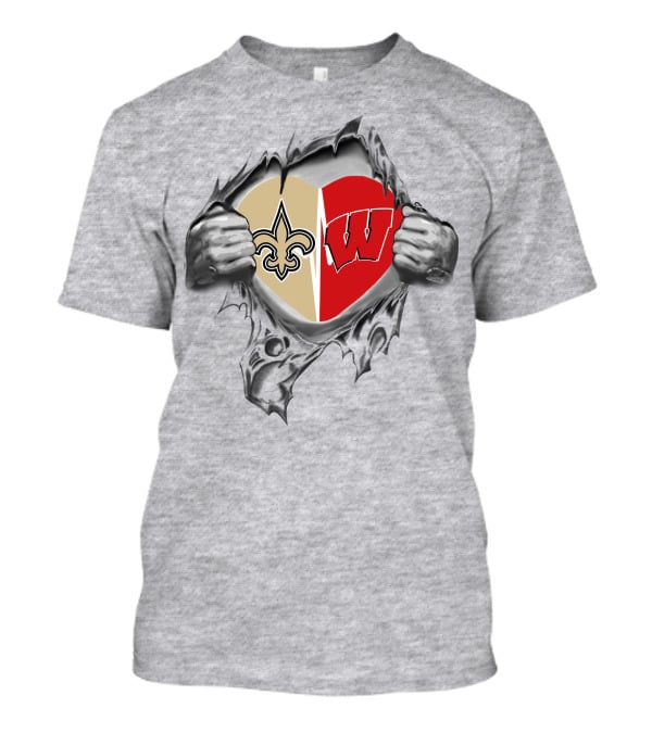 Saints Wisconsin Badgers Heart Saints Badgers It's In My Heart T-Shirt