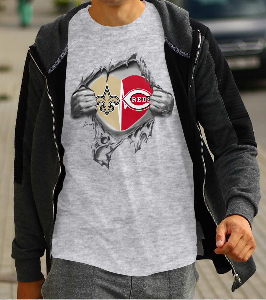 Saints Reds Heart Logo Collaboration T-Shirt