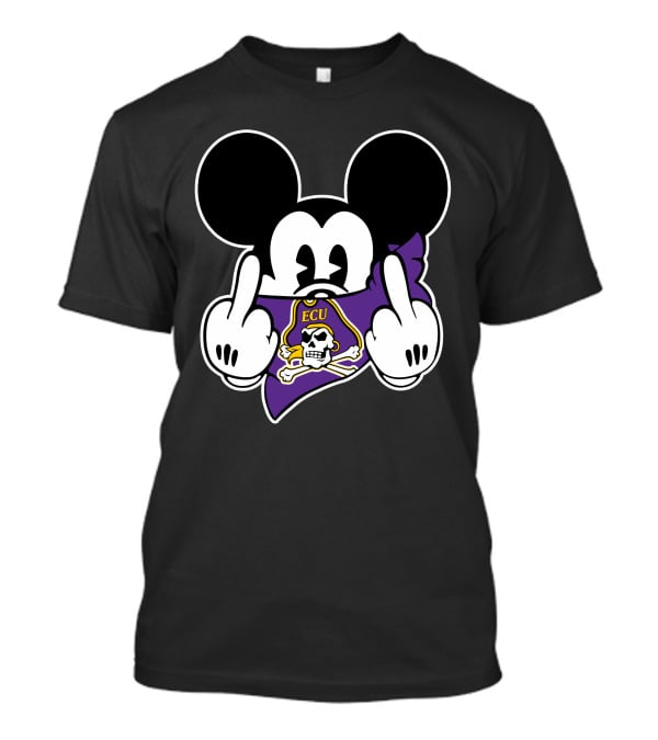 Ecu Pirates Mickey Middle Finger T-Shirt