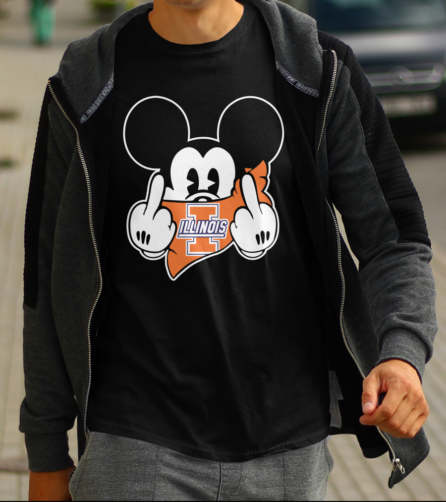 Illinois Fighting Illini Mickey Mouse Gesture T-Shirt