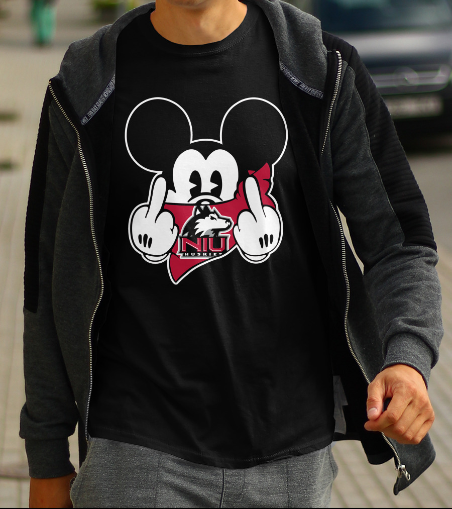 Northern Illinois Huskies NIU Mickey Mouse Image T-Shirt