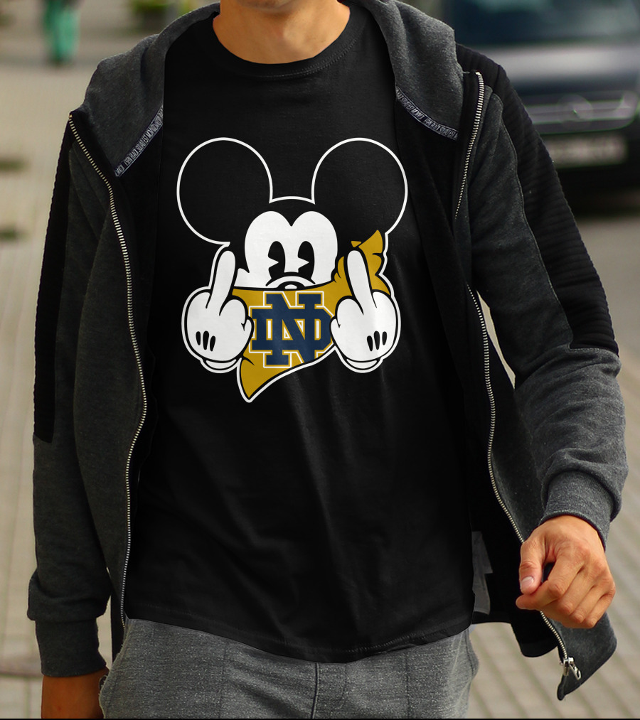 Notre Dame Fighting Irish Mickey Mouse Logo Fusion T-Shirt