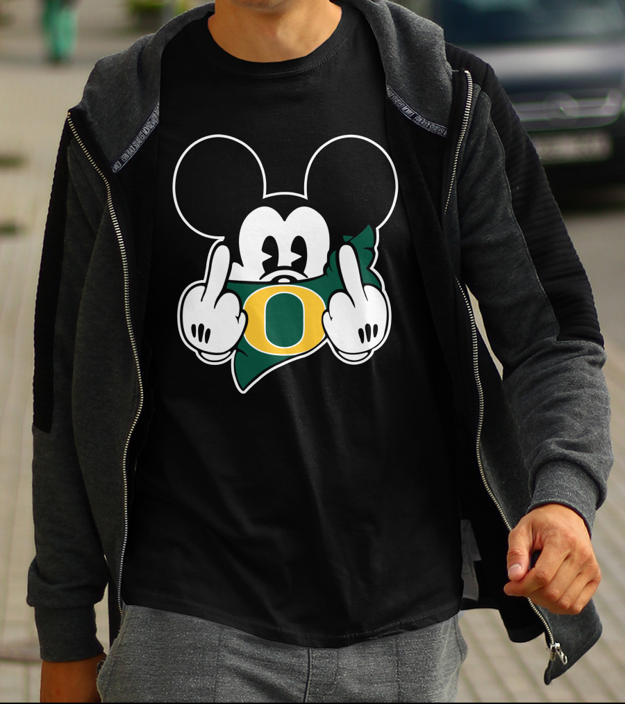 Oregon Ducks Mickey Middle Finger T-Shirt