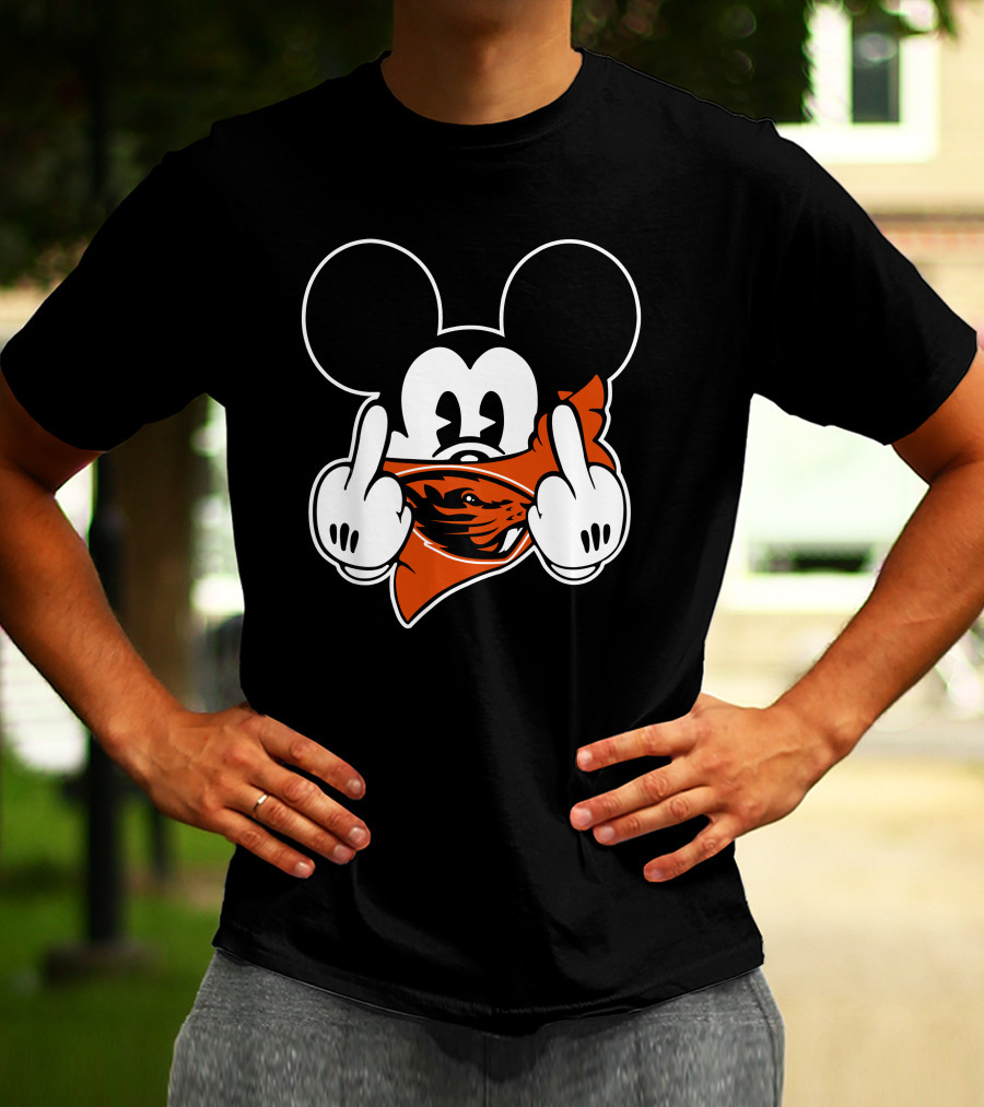 Oregon State Beavers Mickey Middle Finger T-Shirt