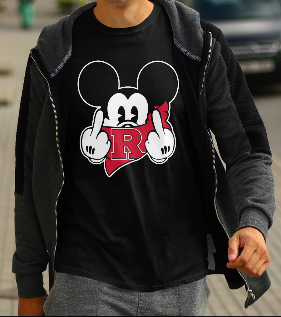 Rutgers Scarlet Knights R Mickey Gesture T-Shirt