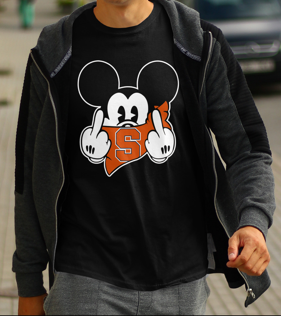 Syracuse Orange Mickey Middle Finger Gesture T-Shirt