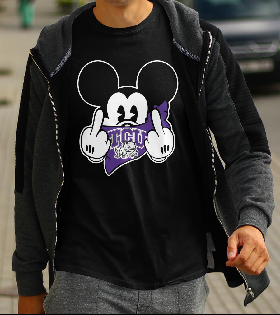 TCU Horned Frogs Mickey Logo With Gesture T-Shirt