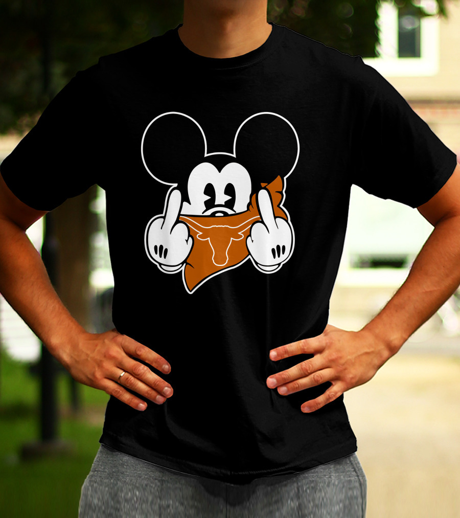 Mickey Mouse Texas Longhorns Bandana Gesture T-Shirt